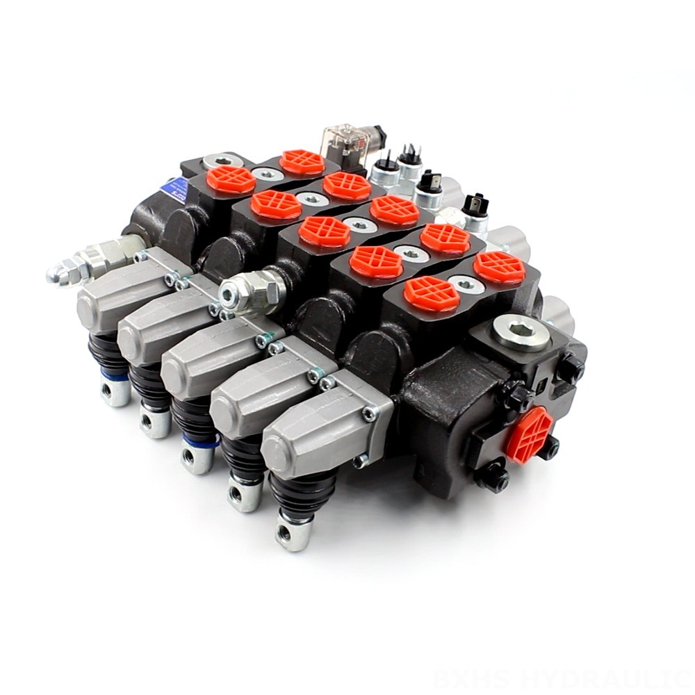 Excavator Joystick Hydraulic Valve High-Performance Manual 5 Spool Sectional Directional Valve image